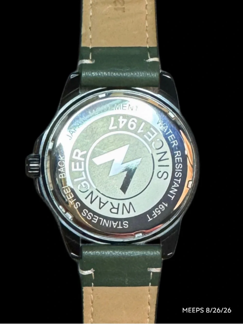 Nice Wrangler Men’s Watch - Western Collection - Black Metal Case, Green Band